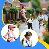 Maxbell 1:64 Scale People Figurine Resin Street People Figure for Miniature Projects green hat