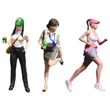 Maxbell 1:64 Scale People Figurine Resin Street People Figure for Miniature Projects green hat