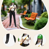 Maxbell 1:64 Scale People Figurine Resin Street People Figure for Miniature Projects green hat