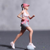 Maxbell 1:64 Scale People Figurine Resin Street People Figure for Miniature Projects running