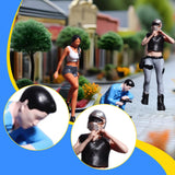 Maxbell Miniature People Figurine 1:64 Scale Diorama Figure for Hobby Tabletop Games height  2.6cm