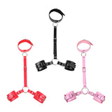 Maxbell Neck to Wrist Bondage Strap Restraints Kit Sex Toys SM Play Games Black