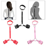 Maxbell Neck to Wrist Bondage Strap Restraints Kit Sex Toys SM Play Games Black