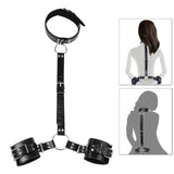 Maxbell Neck to Wrist Bondage Strap Restraints Kit Sex Toys SM Play Games Black