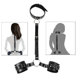 Maxbell Neck to Wrist Bondage Strap Restraints Kit Sex Toys SM Play Games Black