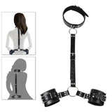 Maxbell Neck to Wrist Bondage Strap Restraints Kit Sex Toys SM Play Games Black