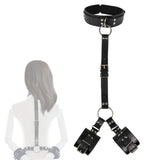 Maxbell Neck to Wrist Bondage Strap Restraints Kit Sex Toys SM Play Games Black