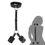 Maxbell Neck to Wrist Bondage Strap Restraints Kit Sex Toys SM Play Games Black