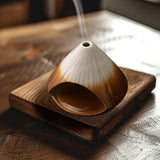 Maxbell Palo Santo Holder Handmade Ash Catcher Smudge Bowl for Desk Yoga Dining Room Brown
