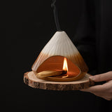 Maxbell Palo Santo Holder Handmade Ash Catcher Smudge Bowl for Desk Yoga Dining Room Brown