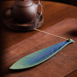 Maxbell Leaf Incense Holder Collectible Ash Catcher Tray for Home Cabinet  Small