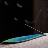 Maxbell Leaf Incense Holder Collectible Ash Catcher Tray for Home Cabinet  Small