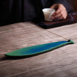 Maxbell Leaf Incense Holder Collectible Ash Catcher Tray for Home Cabinet  Small