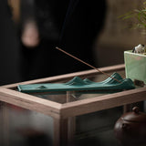 Maxbell Incense Holder Housewarming Gift Ash Catcher Tray for Restaurant Home Office Green