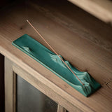 Maxbell Incense Holder Housewarming Gift Ash Catcher Tray for Restaurant Home Office Green