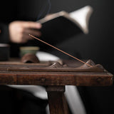 Maxbell Incense Holder Housewarming Gift Ash Catcher Tray for Restaurant Home Office Brown