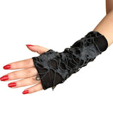 Maxbell 4x Women's Punk Fingerless Gloves Comfortable for Halloween Masquerade Party