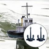 Maxbell 2Pcs RC Boat Anchors Miniature Anchors Rod Mini Hall Anchors for Kids Adults 2.3cmx4.1cm