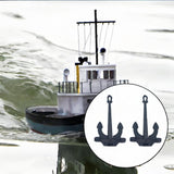 Maxbell 2Pcs RC Boat Anchors Miniature Anchors Rod Mini Hall Anchors for Kids Adults 1.6cmx2.4cm