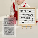 Maxbell Felt Letter Board Decorative Rustic Menu Board with Stand Desktop Ornament White