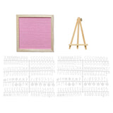 Maxbell Felt Letter Board Decorative Rustic Menu Board with Stand Desktop Ornament Pink