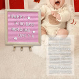 Maxbell Felt Letter Board Decorative Rustic Menu Board with Stand Desktop Ornament Pink