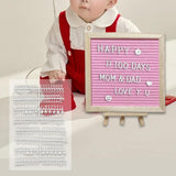 Maxbell Felt Letter Board Decorative Rustic Menu Board with Stand Desktop Ornament Pink