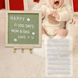 Maxbell Felt Letter Board Decorative Rustic Menu Board with Stand Desktop Ornament Green