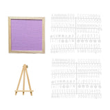 Maxbell Felt Letter Board Decorative Rustic Menu Board with Stand Desktop Ornament Purple