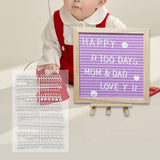 Maxbell Felt Letter Board Decorative Rustic Menu Board with Stand Desktop Ornament Purple
