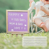 Maxbell Felt Letter Board Decorative Rustic Menu Board with Stand Desktop Ornament Purple