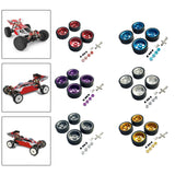 Maxbell RC Wheels and Tires Wheel Rims Set Stylish M3 Wheel Nut for 144001 Red