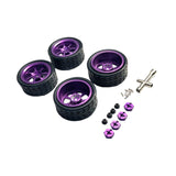 Maxbell RC Wheels and Tires Wheel Rims Set Stylish M3 Wheel Nut for 144001 Purple