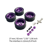 Maxbell RC Wheels and Tires Wheel Rims Set Stylish M3 Wheel Nut for 144001 Purple