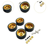 Maxbell RC Wheels and Tires Wheel Rims Set Stylish M3 Wheel Nut for 144001 Gold