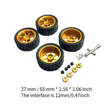 Maxbell RC Wheels and Tires Wheel Rims Set Stylish M3 Wheel Nut for 144001 Gold