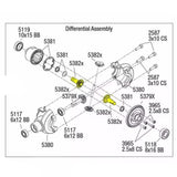 Maxbell RC Car Differential Gear Set 5382x Sturdy Portable Metal for Fiesta ST Rally