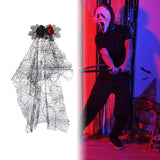 Maxbell Halloween Bridal Veil Headpiece for Masquerade Balls Escape Rooms Stage Show Eyeball