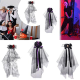 Maxbell Halloween Bridal Veil Headpiece for Masquerade Balls Escape Rooms Stage Show Eyeball