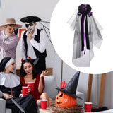 Maxbell Halloween Bridal Veil Headpiece for Masquerade Balls Escape Rooms Stage Show Purple Rose