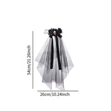 Maxbell Halloween Bridal Veil Headpiece for Masquerade Balls Escape Rooms Stage Show Skull