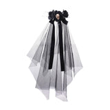Maxbell Halloween Bridal Veil Headpiece for Masquerade Balls Escape Rooms Stage Show Skull