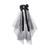 Maxbell Halloween Bridal Veil Headpiece for Masquerade Balls Escape Rooms Stage Show Skull