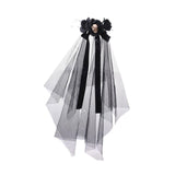 Maxbell Halloween Bridal Veil Headpiece for Masquerade Balls Escape Rooms Stage Show Skull