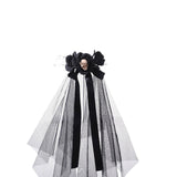 Maxbell Halloween Bridal Veil Headpiece for Masquerade Balls Escape Rooms Stage Show Skull
