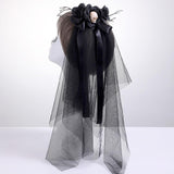 Maxbell Halloween Bridal Veil Headpiece for Masquerade Balls Escape Rooms Stage Show Skull