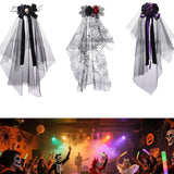 Maxbell Halloween Bridal Veil Headpiece for Masquerade Balls Escape Rooms Stage Show Skull