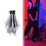 Maxbell Halloween Bridal Veil Headpiece for Masquerade Balls Escape Rooms Stage Show Skull