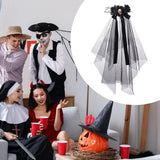 Maxbell Halloween Bridal Veil Headpiece for Masquerade Balls Escape Rooms Stage Show Skull