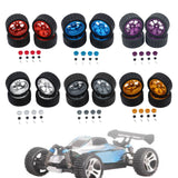 Maxbell RC Wheels Tires Kit Upgrade Accessories RC Rubber Tires for 144001 1:10 1/14 Red